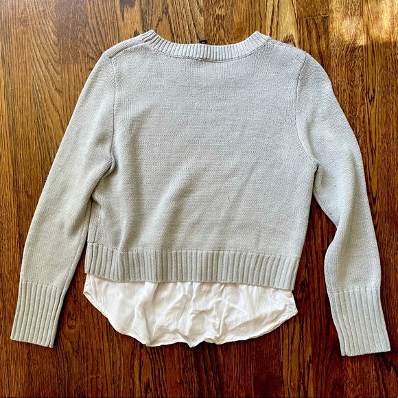 Grey H&M sweater w built in faux shirt, Small - Picture 2 of 4